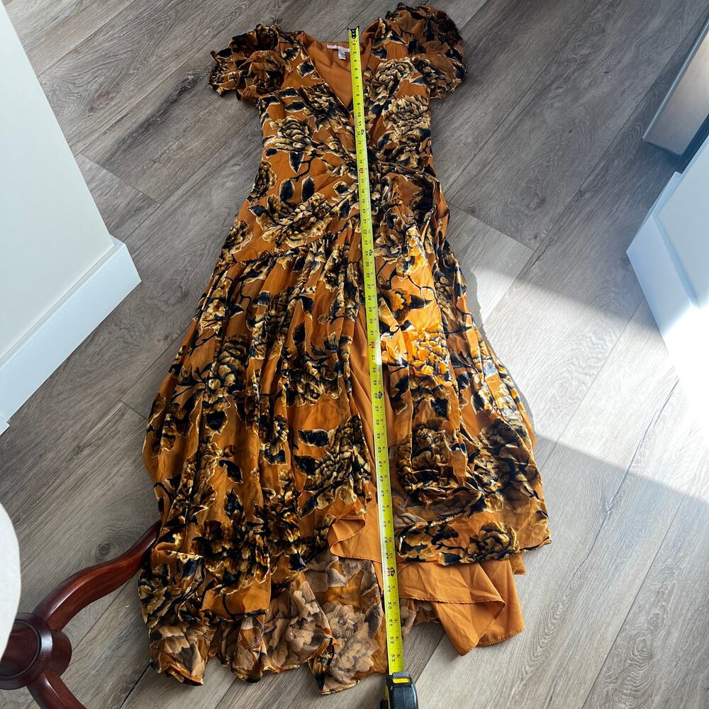 HUTCH Women's Zola Velvet Maxi Dress Size M In Gold Multi - Picture 7 of 11